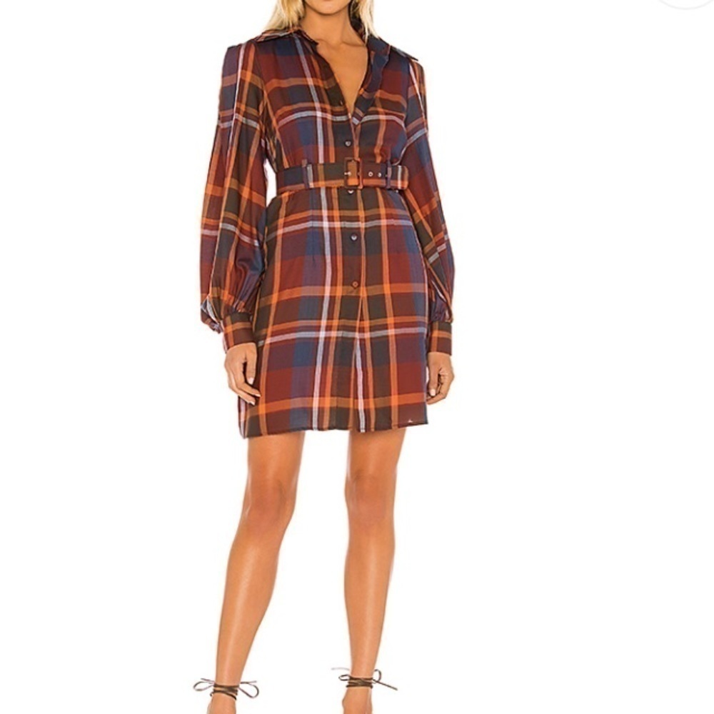 NWT PETERSYN Adele Shirt Dress Gotham Plaid Small